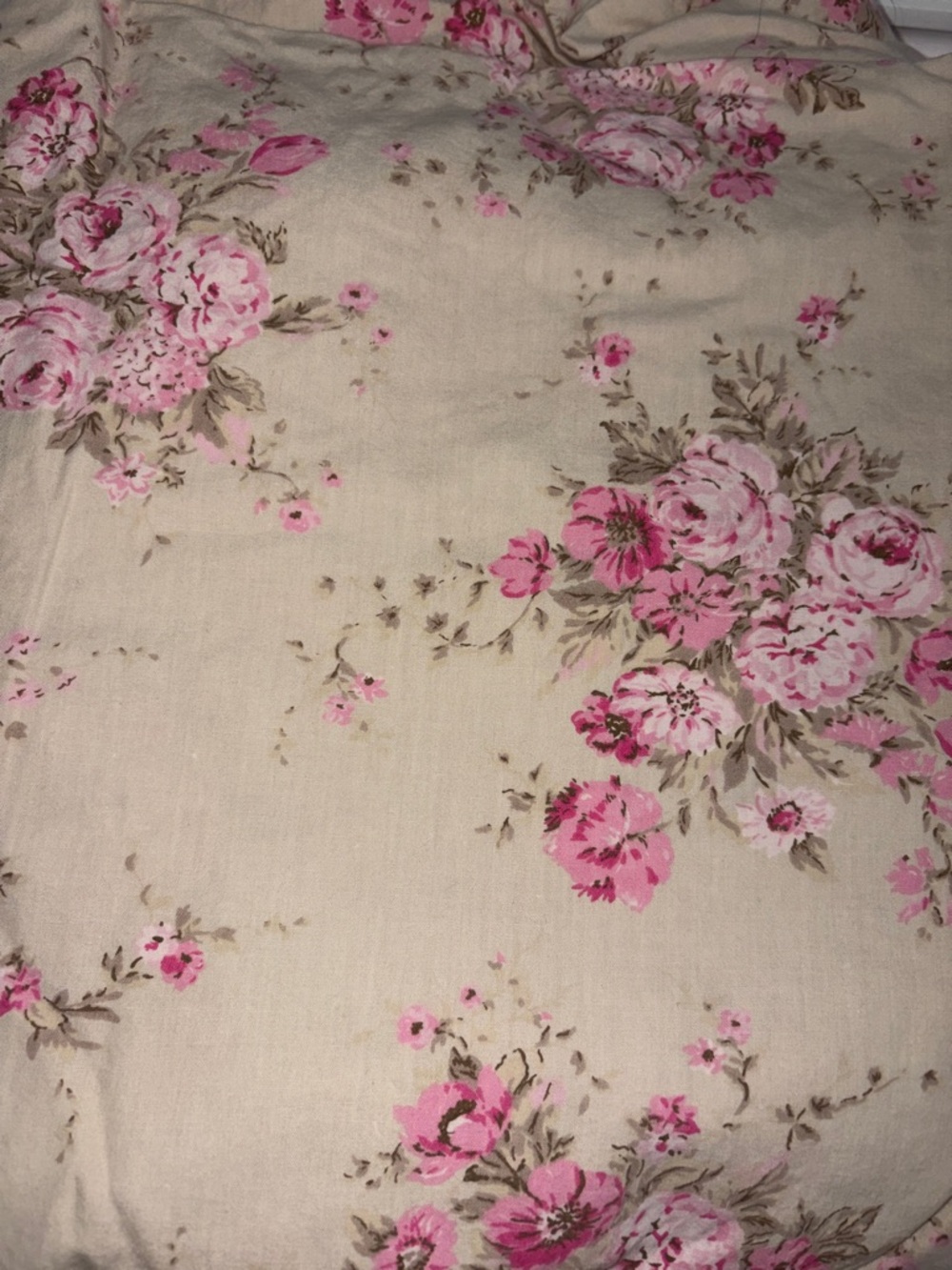 Farmhouse Rachel Ashwell Rose Sheet Set KING Tan Beige Pinks Sage Green - Picture 2 of 5